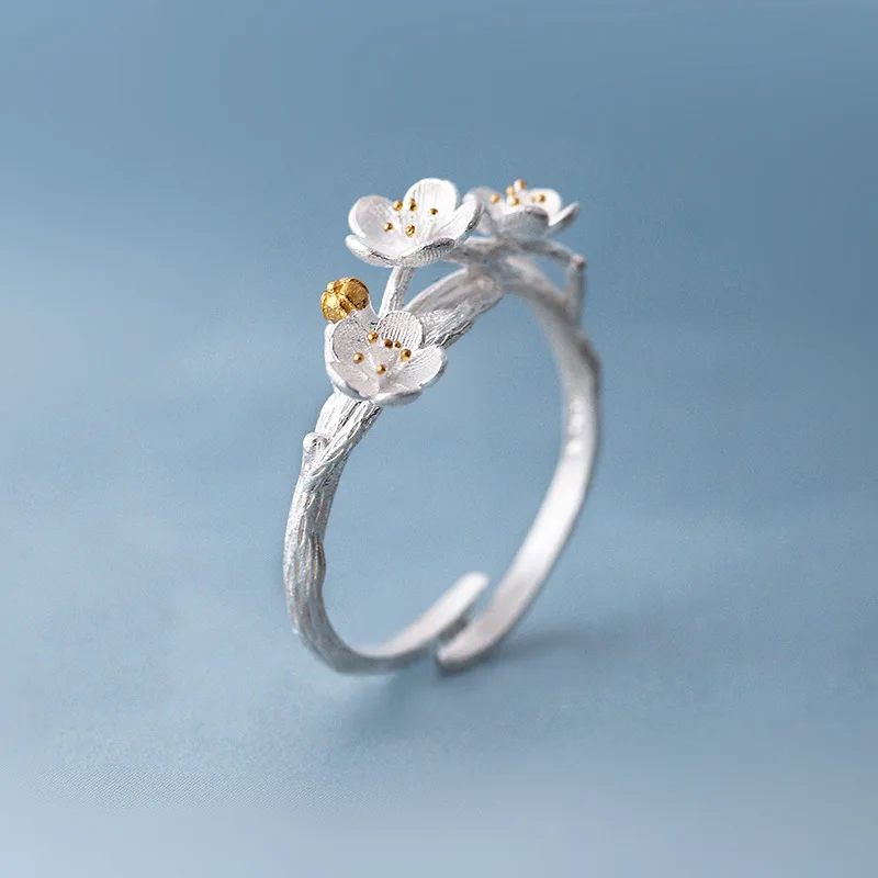 925 Sterling Silver Jewelry New Popular Fashion Daisy Flower Adjustable Female Opening Rings  R122