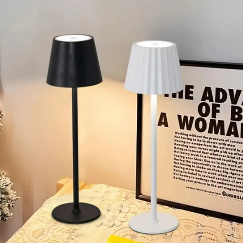 

Nordic LED Table Lamp Rechargeable Desk Lamp Touch Dimmable Night Light for Outdoor Waterproof Patio Restaurant Bar Decor Light
