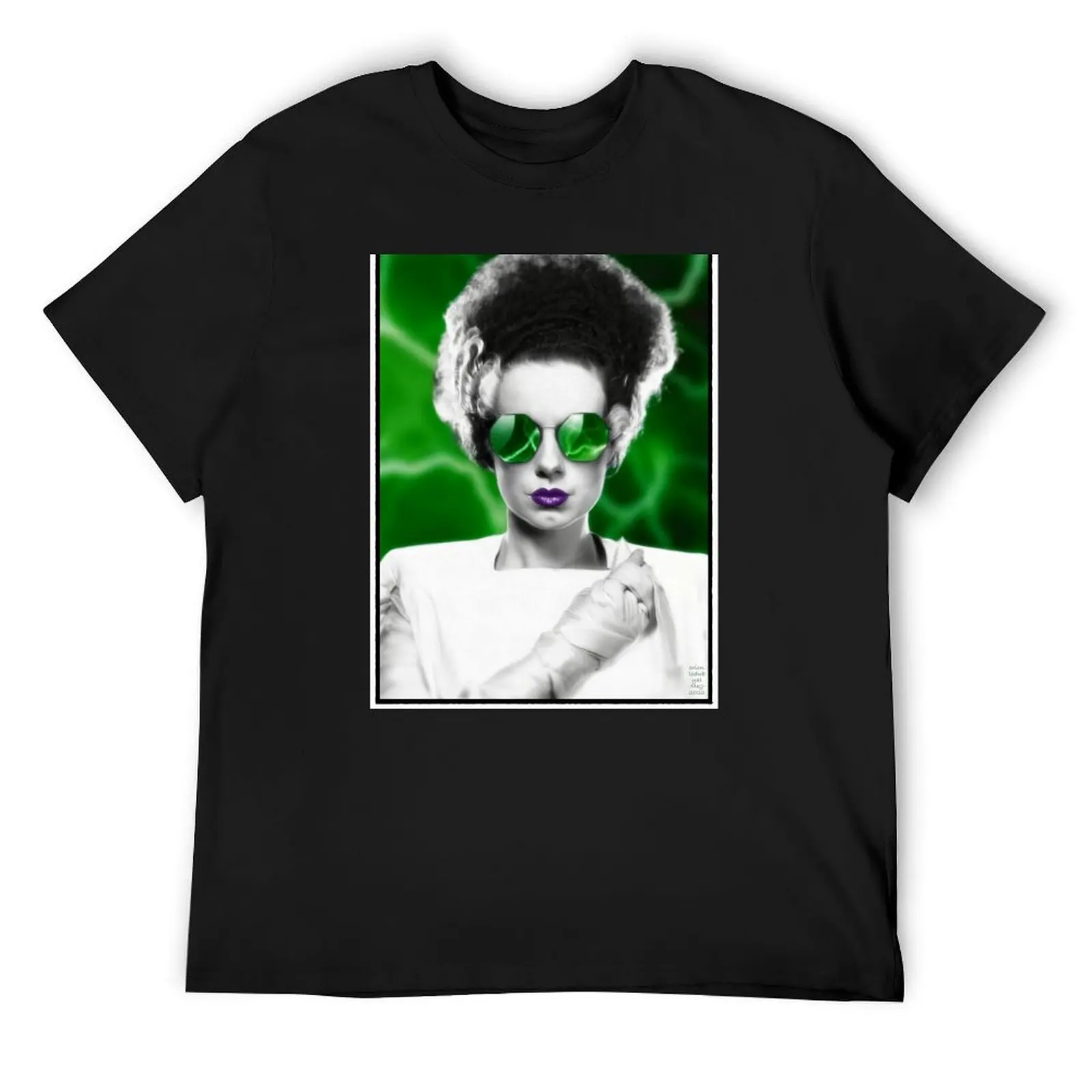 

Green Lightning Bride of Frankenstein with Sunglasses T-Shirt