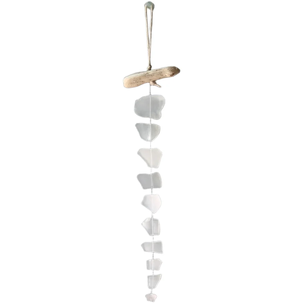 For Coastal Home Sea Glass Wind Chime Outdoor Garden Wind Chime 40CM length Free-spirited Aesthetic Gentle Tones