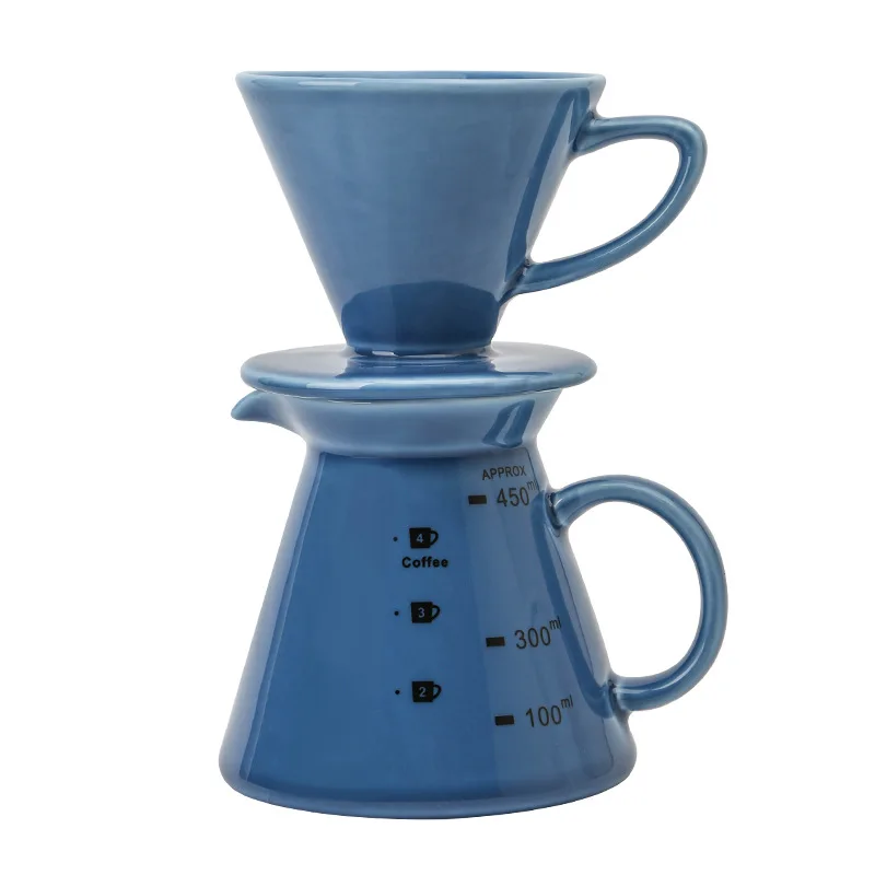 

ZML hand brewed coffee filter cup pot set household with graduated single hole filter cup