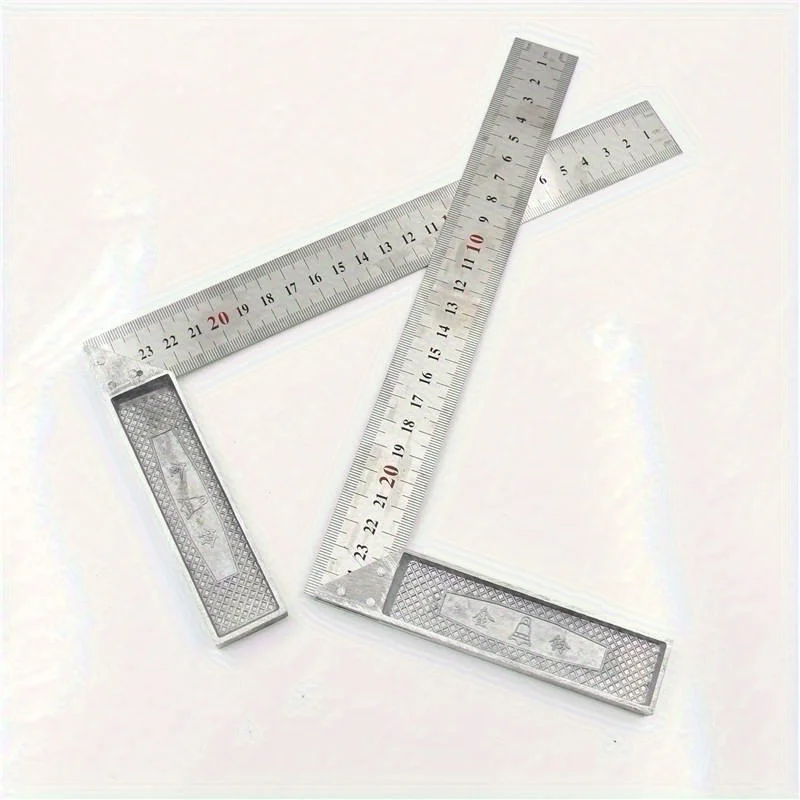 250/300mm Aluminum Handle Right Angle Square Ruler with Stainless Steel Scale Measuring Tool