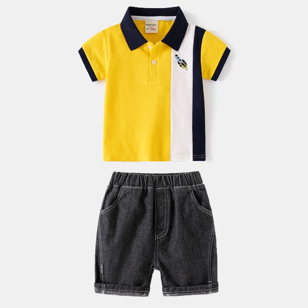 1 2 3 4 5 6 7 anni ragazzi Polo abbigliamento estate manica corta Polo magliette set di abbigliamento per bambini abbigliamento moda per bambini set