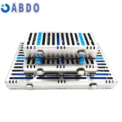 Dental Sterilization Rack Surgical Autoclavable Sterilization Box Dental Cassette File Burs Disinfection Tray Tools