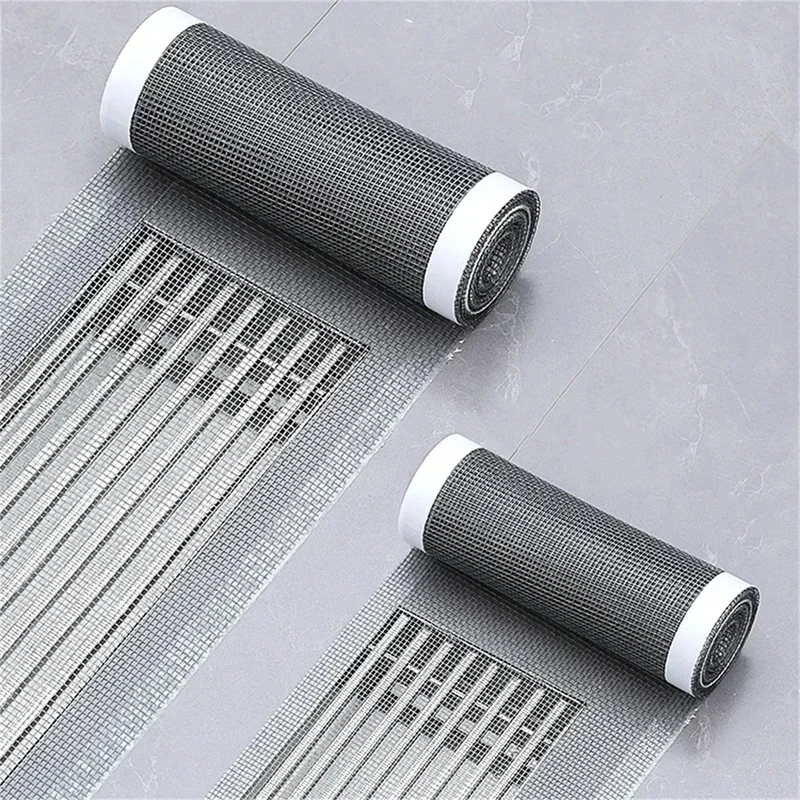 Self-Adhesive Shower Drain Hair Catcher Cuttable Floor Drain Stickers Disposable Mesh Bathroom Kitchen Sink Strainer Hair Filter