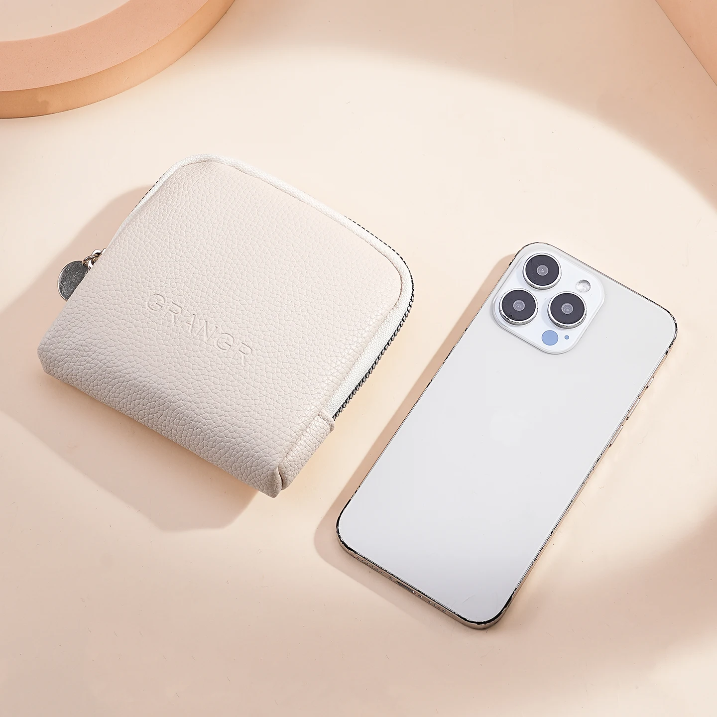 Portable Pebble Leather Jewelry Organizer Multi-Compartment Zipper Case Travel Accessory Storage Bag