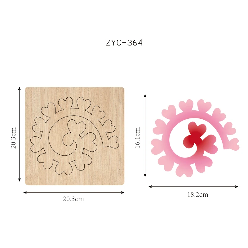 

Flower Wooden Cutting Mold Suitable for Die-Cutting Machines, ZYC-364