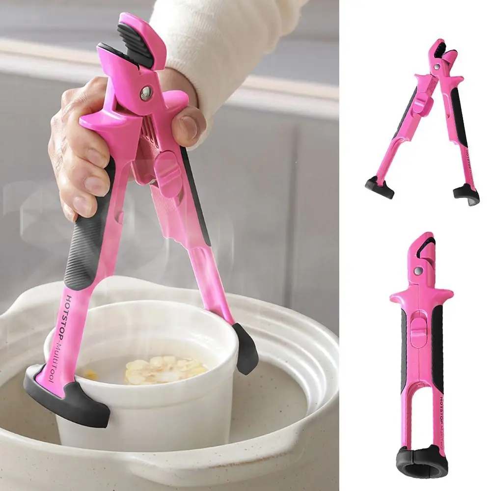 

2 IN 1 Anti-scald Gripper Clip Non-slip Silicone Handle Retriever Tong Heat-Resistant Thickened Dish Lifter Clips Baking Cooking