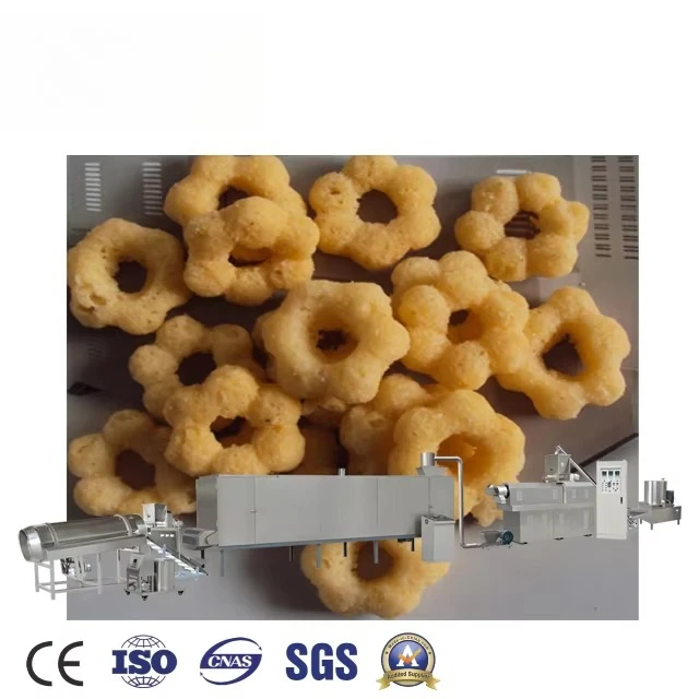 Puffed Corn Snacks Making Machine High Accuracy Corn Ball Corn Circle Puffing Food Snacks Twin Screw Extruder Production Line