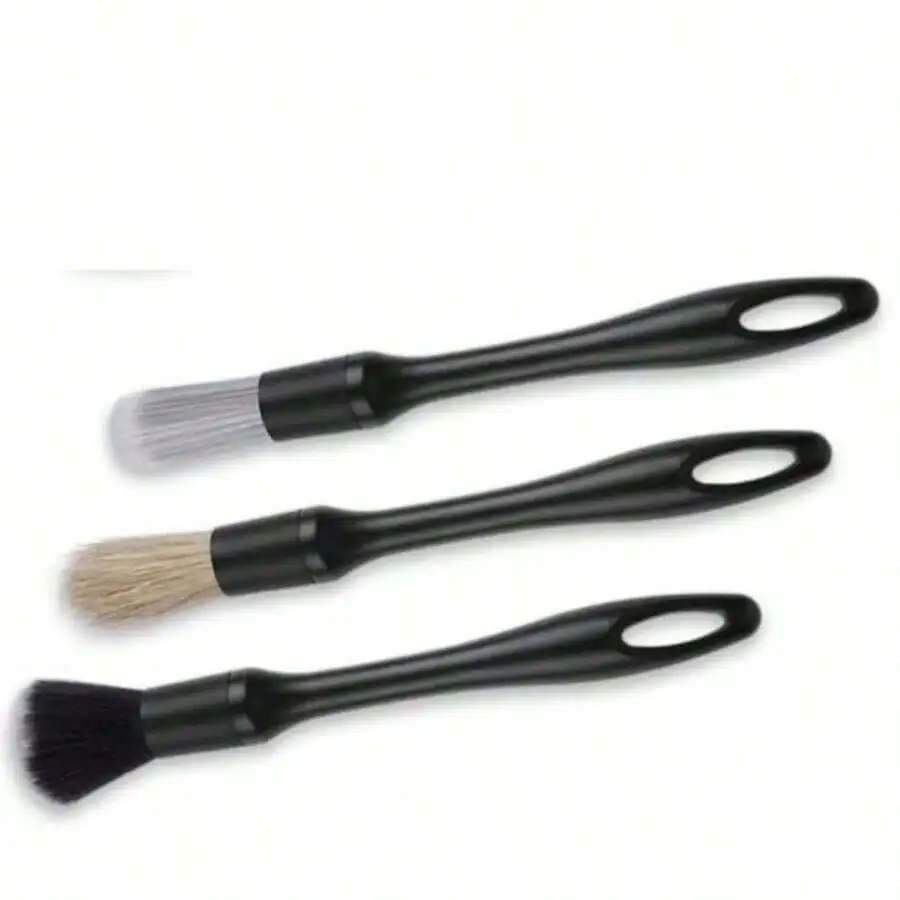 5 PCS Car Detailing Brush Set, Boars Bristle No Scratch Dusting Tool Cleaning Auto Interior Or Exterior, Premium Brushes