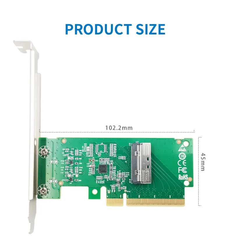 PCIe5.0 X8 zu MCIO 8i NVMe Adapter – Detail 5