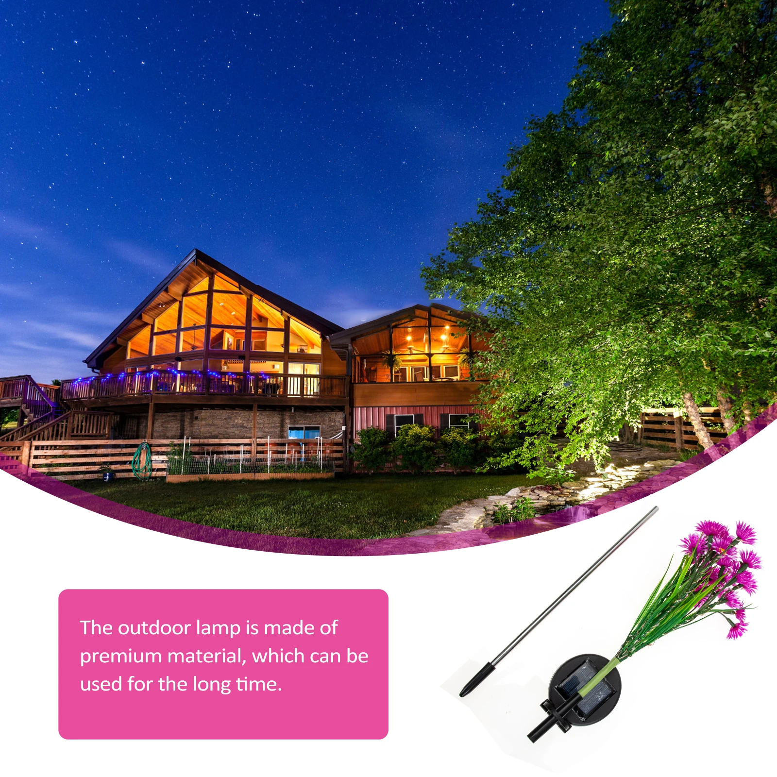 مصباح LED ممتاز للطاقة الشمسية على شكل زهرة فريدة من نوعها لإضاءة وديكور شرفة ساحة الحديقة