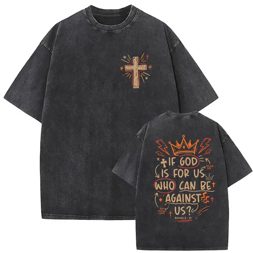 Vintage Washed God Has A Plan Christian Wings Graphic T Shirts Men Women Harajuku High Quality Fashion Oversized Cotton T-shirt