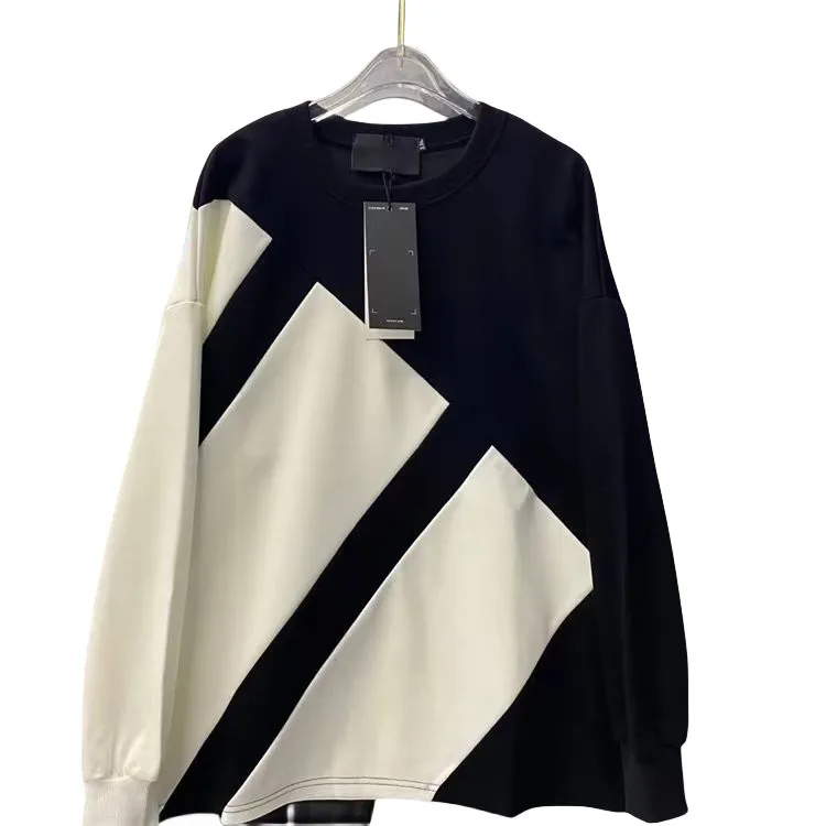 الرجال طويلة Sve هوديي تي شيرت عادية ربيع الخريف زوجين فضفاض مطابقة قطع التسمية الشارع الشهير Sle الجولة Ne البلوز #4