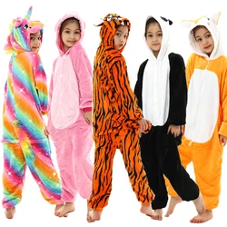winter kids flannel pajamas children cosplay costumes girls stitch kigurumi onesies boys panda dinosaur jumpsuits