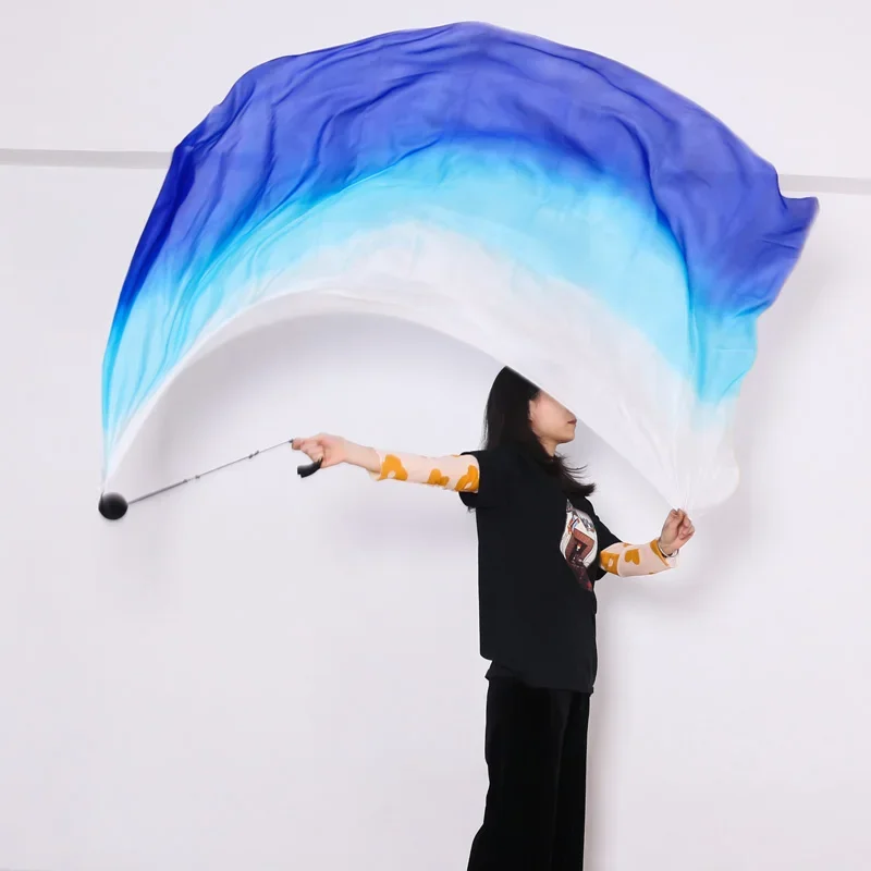 100% Real Silk Veil POI Streamer Thrown Balls Belly Dancer Stage Performance Props Bellydance Accessory Customizable Costume