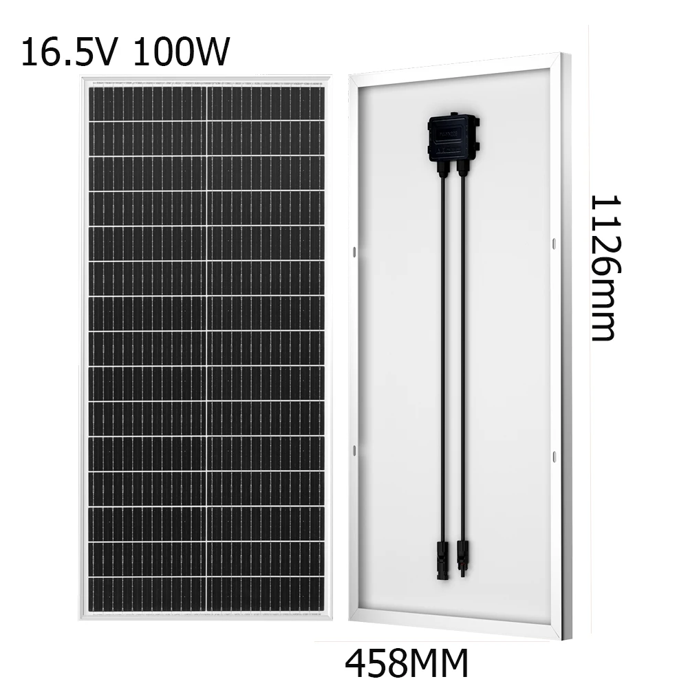 BOGUANG Rigid Solar Panel Set Glass Solar Panel 100W 200W (2pcs 100W Rigid Panel Solar) 18V Photovoltaic Charging for Battery