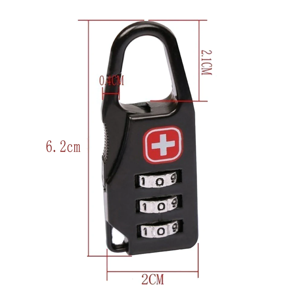 1-8PCS Portable Alloy Lock Padlock Outdoor Travel Luggage Zipper Backpack Handbag Safe Anti-theft Combination Code Number Lock