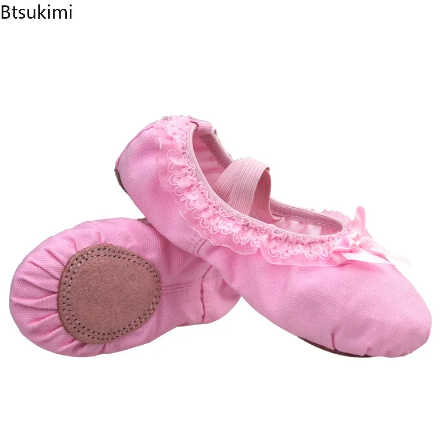 

New 2025 Children's Cross Tied Ballet Shoe Lace Ballet Adult Yoga Practice Cat Claw Shoes for Women Girls Soft Soled Dance Shoes