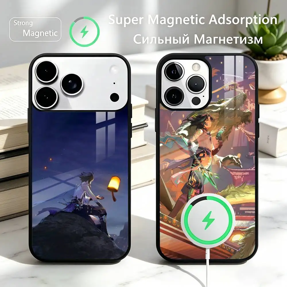 

Game Xiao G-Genshins Impact Phone Case For iPhone17,16,15,14,13,12,11 Plus,Pro Allows magnetic wireless charging