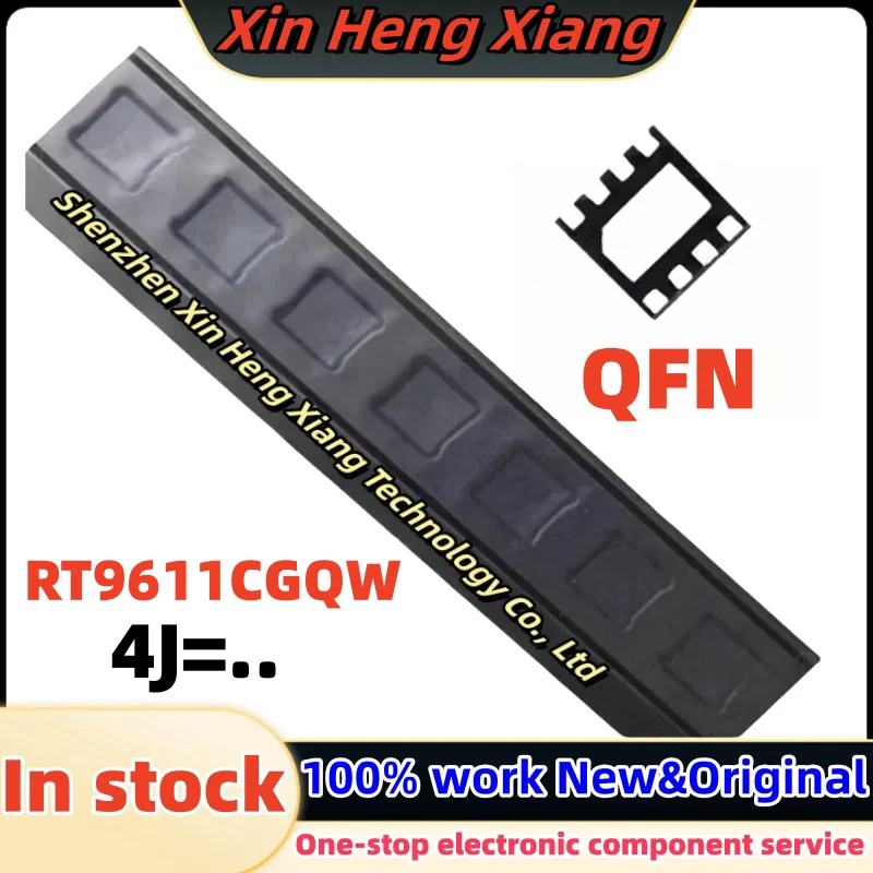 (2-5pcs)RT9611C RT9611CGQW For Code : 4J=.. QFN-8 Chipset