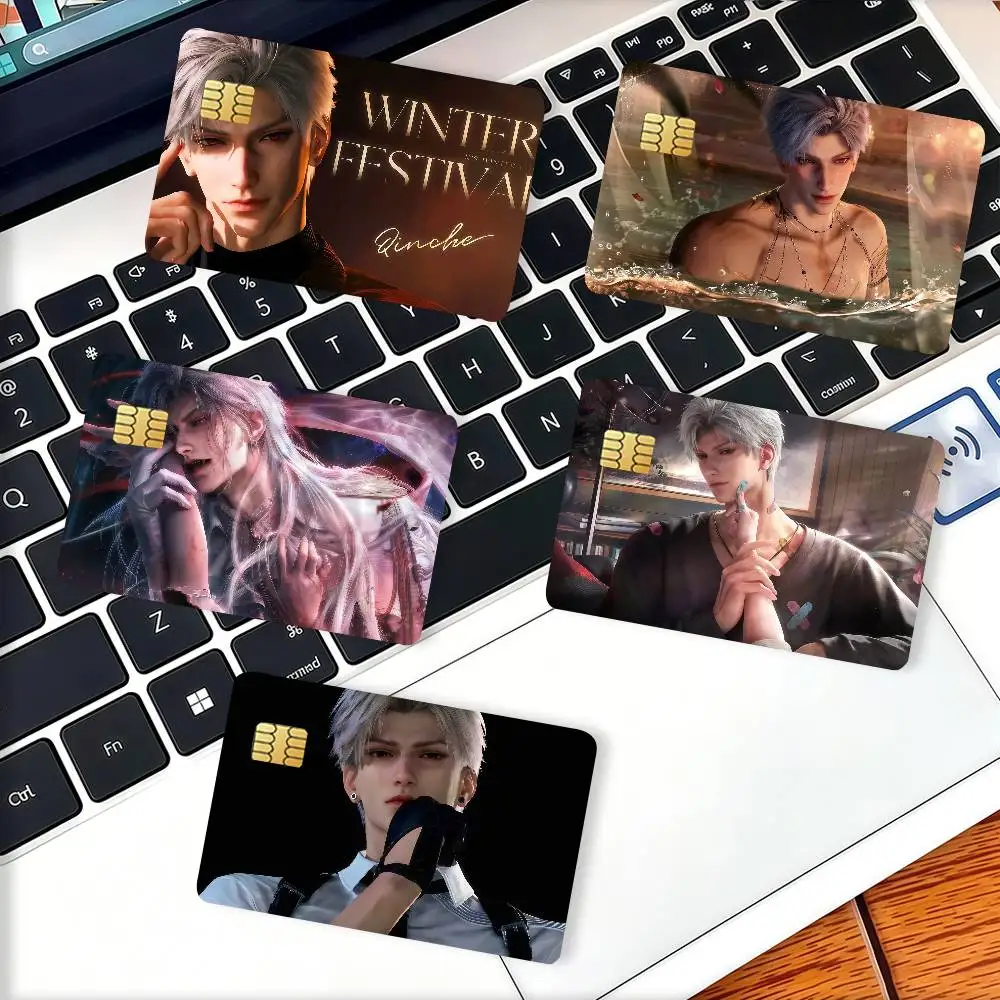 Game Love and Deepspace Sylus Credit Card Decorative Card Stickers Suitable For Bank Cards Metro Transit Anti-scratch Gift 4PCS