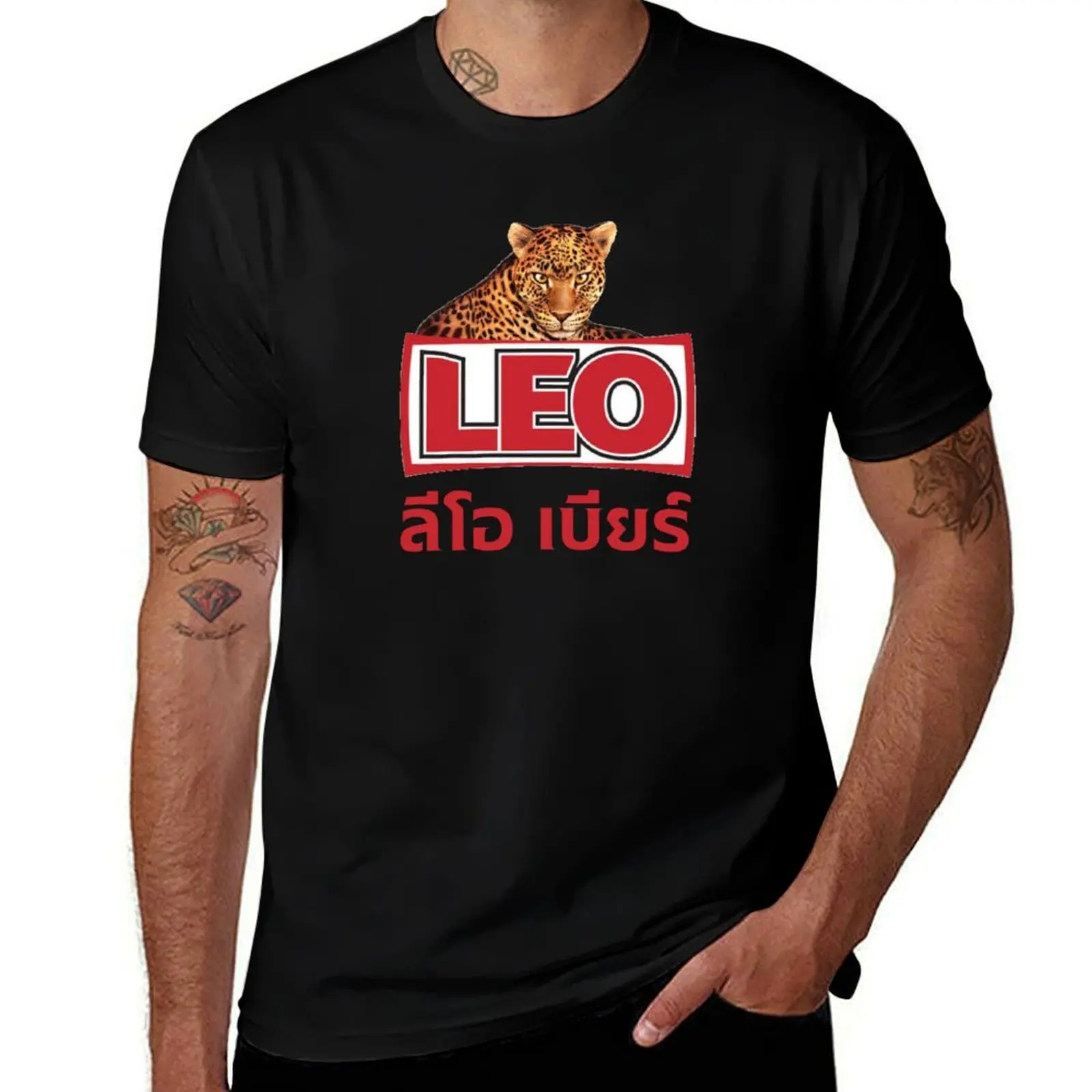 

Leo beer t shirt Bangkok tee T-Shirt t shirts for man pack cotton man t shirts cotton T-Shirt