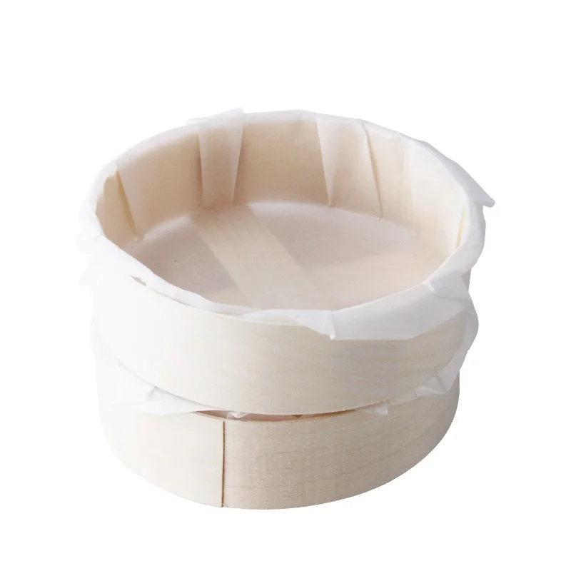 Gran oferta, molde redondo de madera desechable para hornear, bandeja para hornear pasteles y pan, molde para tarta biodegradable, molde para pastel de queso, embalaje de postre