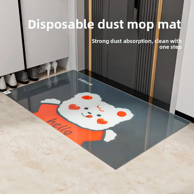 

Disposable Entrance Mat Door Mat Sticky Dust Cleaning Shoe Bottom Home Use Tearable Dust Trap Foot Pad Cartoon Style