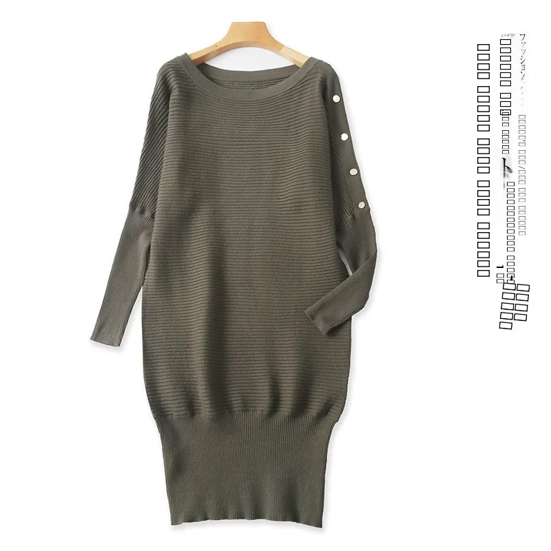 

Spring Autumn Faion Long Sve Thin Sweater Women's Empire Collar Pullover Medium Length Sweater Ele Lady's Knitwear