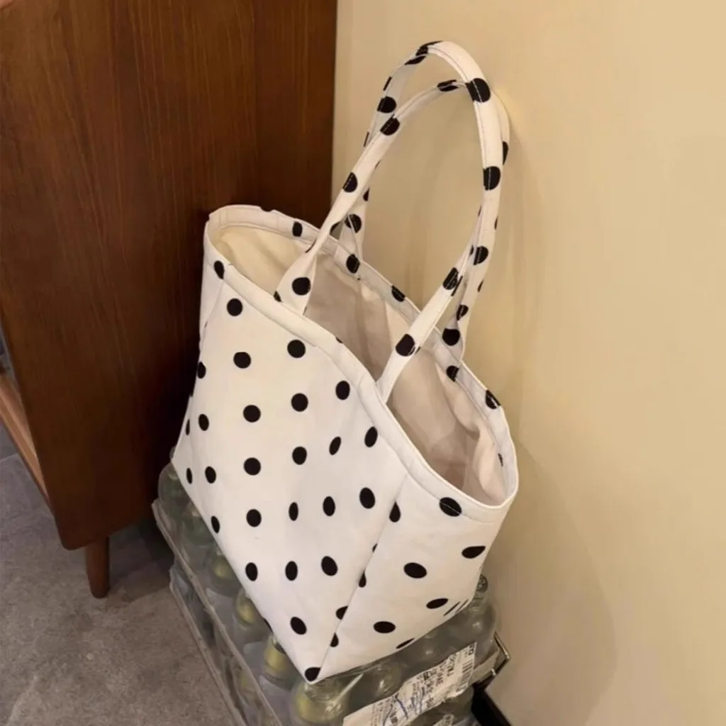 Commuter Bag Open Top Large Capacity Tote Bag Canvas Shoulder Bag Casual For Shopping Groceries Daily Outings Short Trips