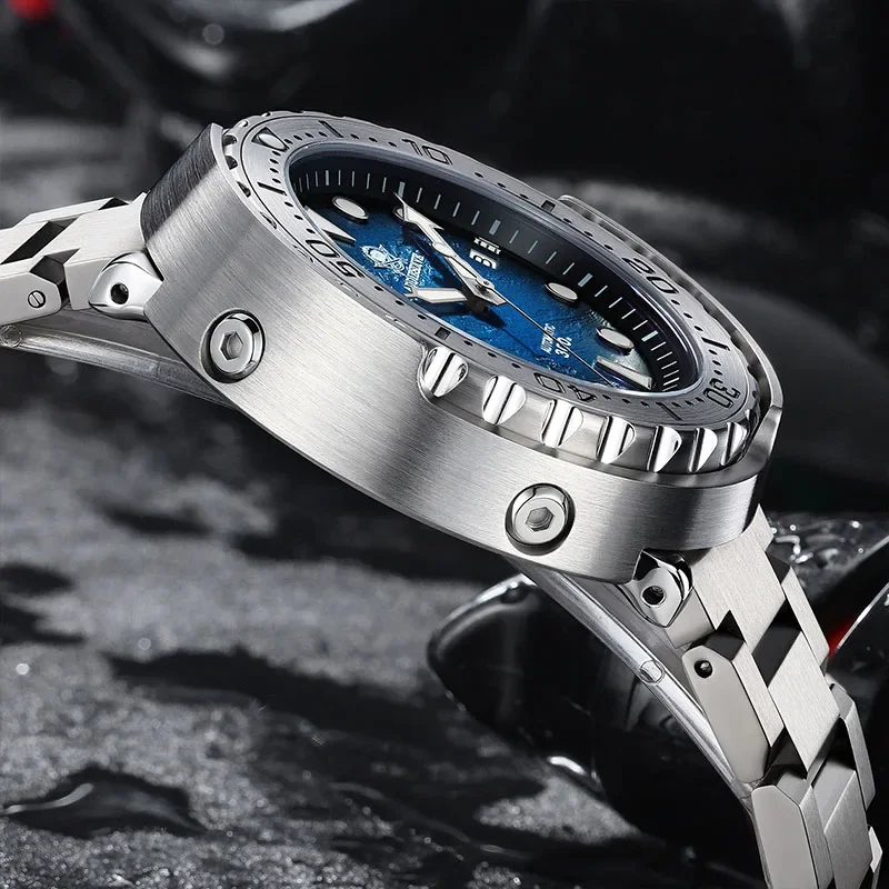 Addiesdive relógio mecânico de cristal de safira nh35 ar revestido bgw9 relógios masculinos super luminosos 300m à prova dwaterproof água relógio mergulhador de atum