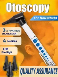 Otoscope Penlight Ear Clean Clinical Diagnostic Flashlight Magnifying Glass Len 4 Glimpse LED Lamp Health Ear Care Tool