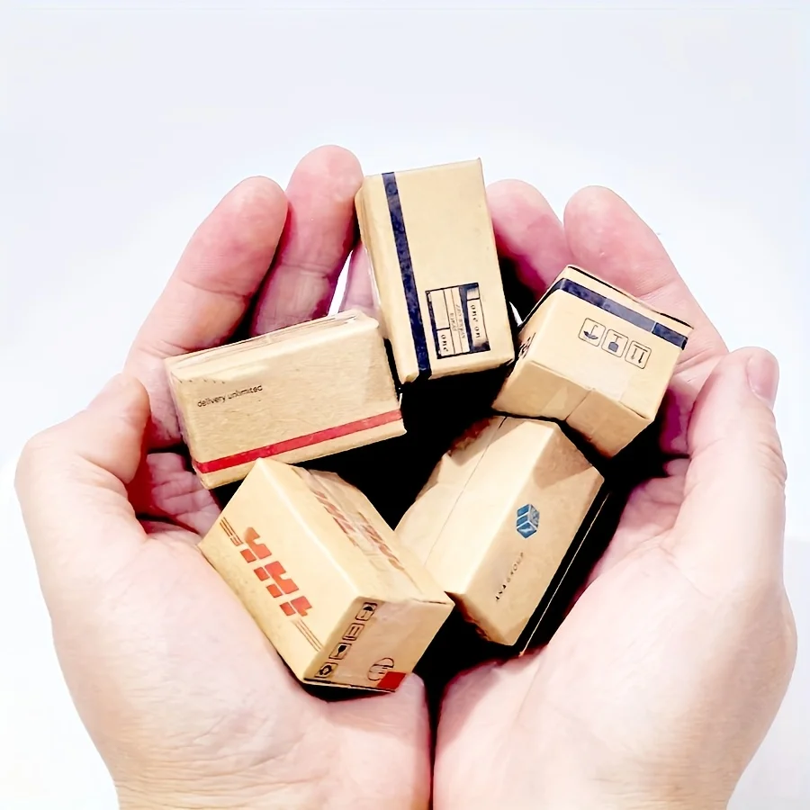 Mini juego de cartón exprés, Ideal para almacenamiento de casa de muñecas, Mini accesorios de escena, relleno y exhibición de Mini regalos