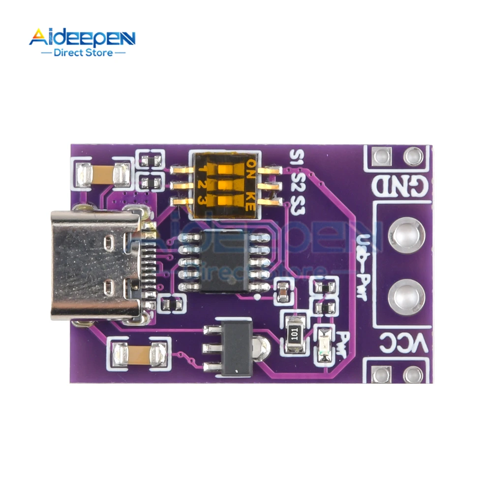 Type-C QC AFC PD2.0 PD3.0 to DC Spoof Scam Fast Charge Trigger Polling Detector USB-PD Notebook Power Supply Change Board Module