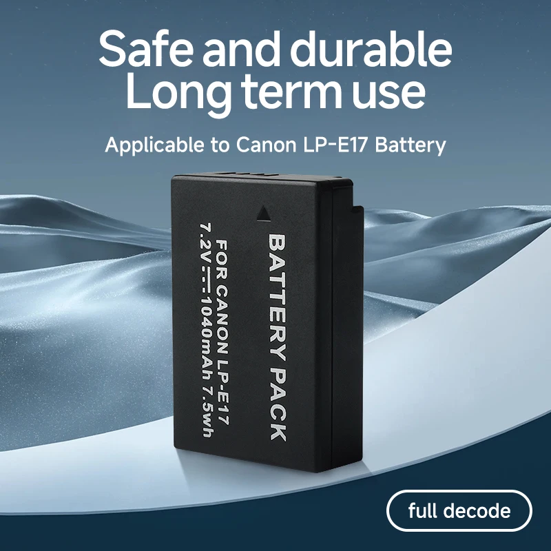 1PC 1040mAh LP-E17  LP-E17 Battery for canon R10 750D 760D M3 200D RP/ M6 Mark II