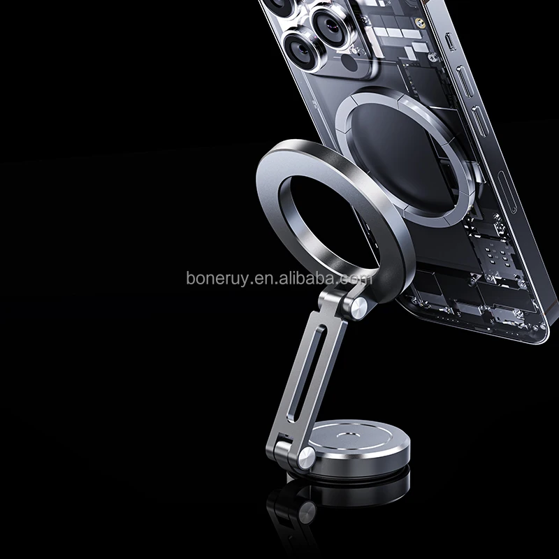 Boneruy Universal Aluminum Alloy Magnetic Mobile Phone bracket foldable adjustable Car Cell Phone stand holder