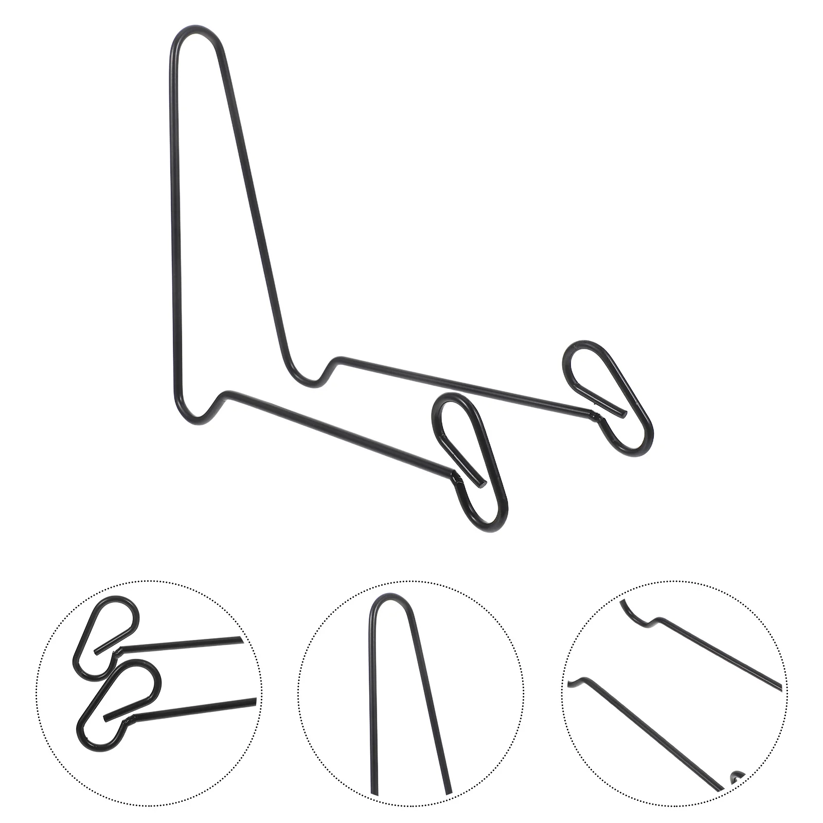 

4Pcs Iron Plate Stand Tabletop Easel for Ceramic Plates Decorative Dish Holder Wire Display Rack Photo Frames Albums Art Display