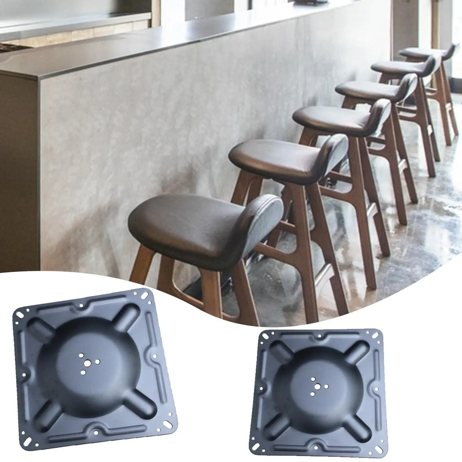 Bar Stool Mounting Plate Furniture Leg Mount Plate Metal Sturdy Easy Installation Barstool Replace Parts Seat Parts