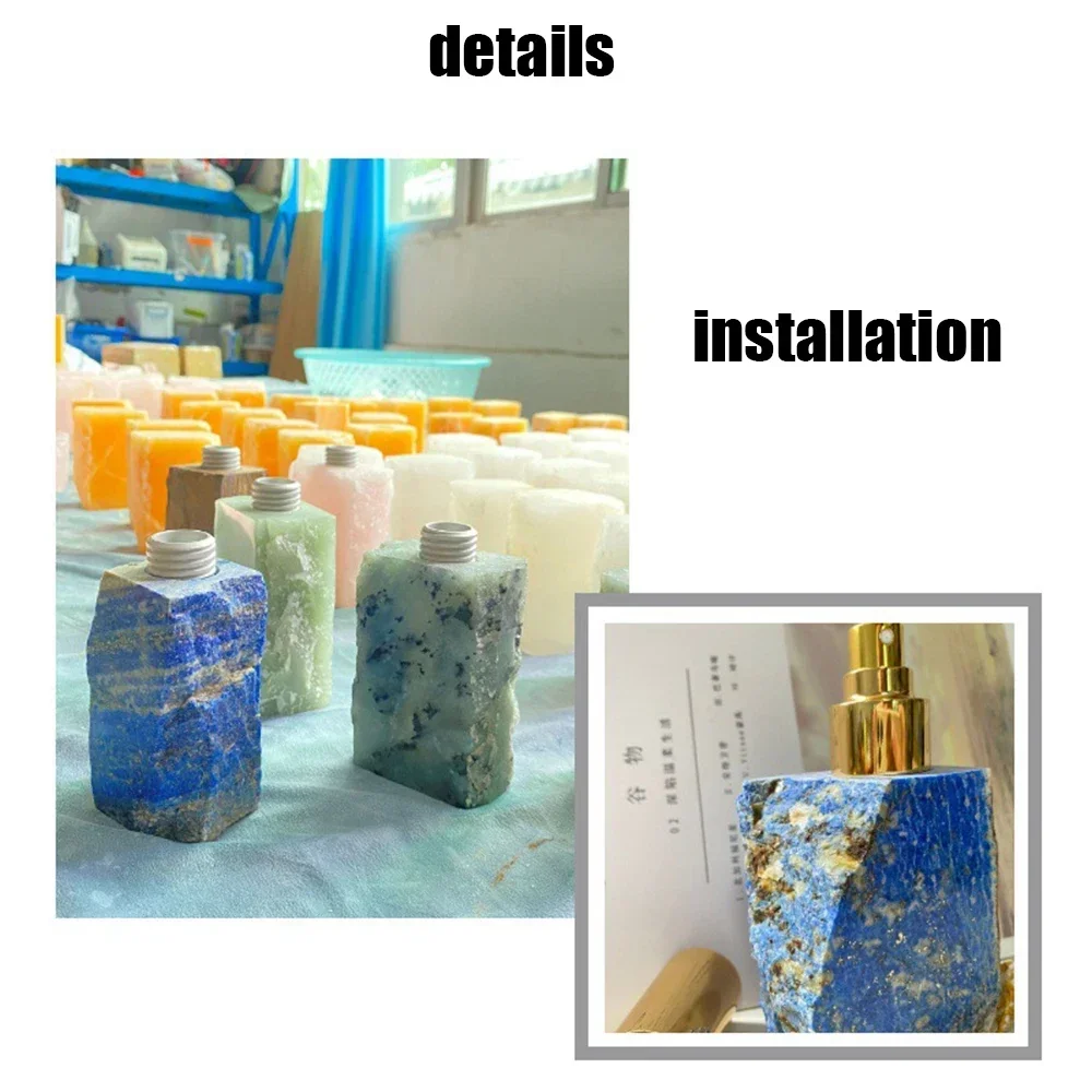 Spray Bottle 30ml Natural Crystal Jade Aromatherapy Essential Oil Perfume Atomizer Refillable Bottle Spa Beauty Salon Therapy