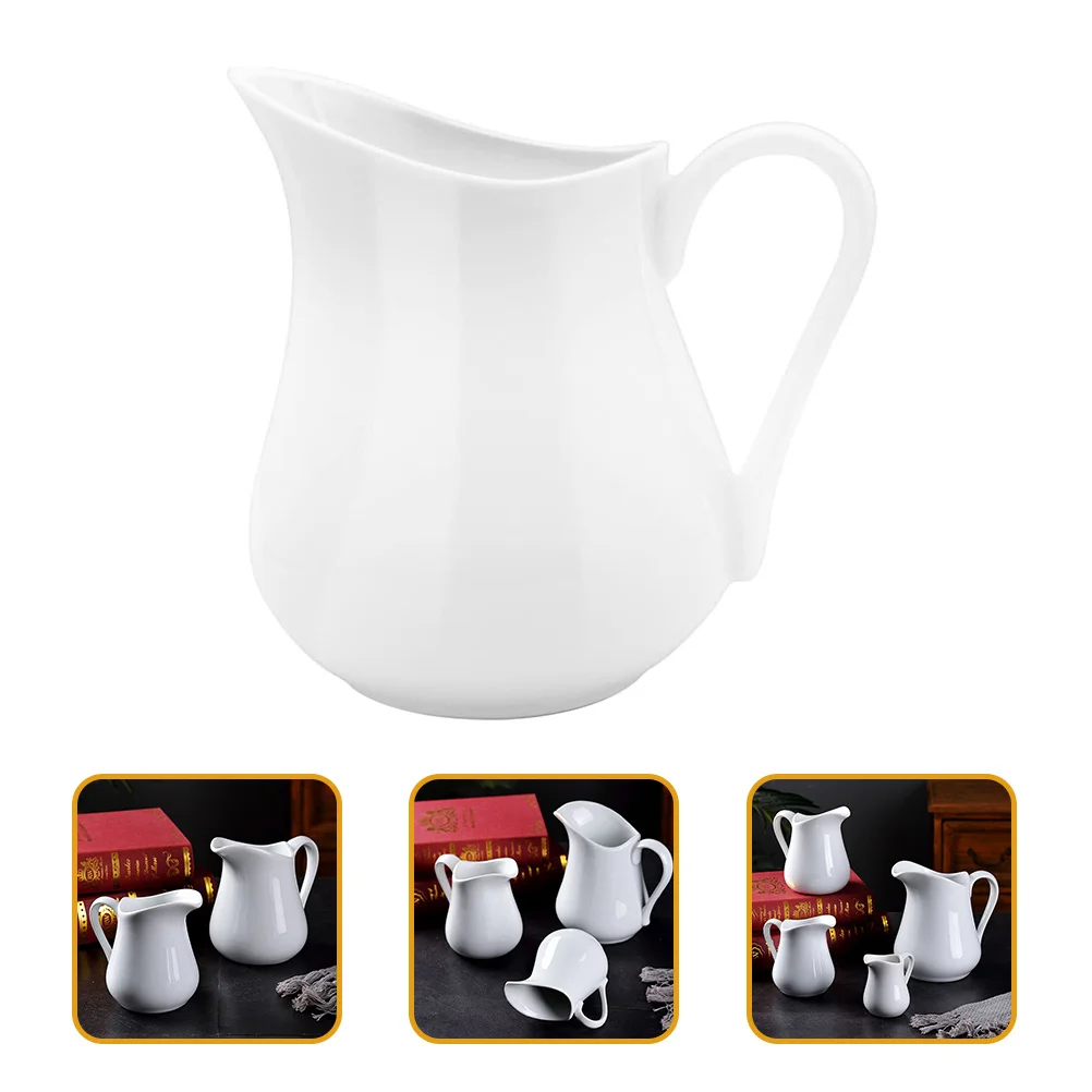 

Ceramic Milk Pitcher Handheld Frothing Creamer Household Coffee Sauce Jug 450ml Multipurpose Heat Resistant Easy to