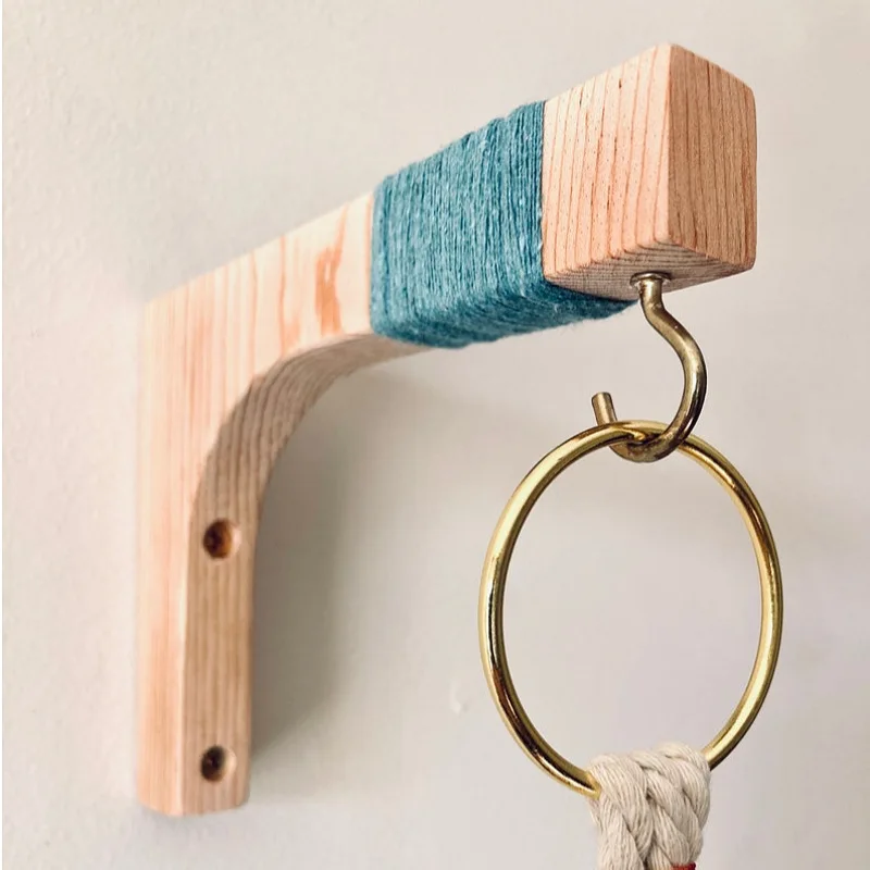 1 قطعة الخشب الطبيعي جدار النبات الشماعات معلقة اناء للزهور هوك الشمال زهرة قوس للفوانيس الرياح الدقات شرفة ديكور المنزل #1