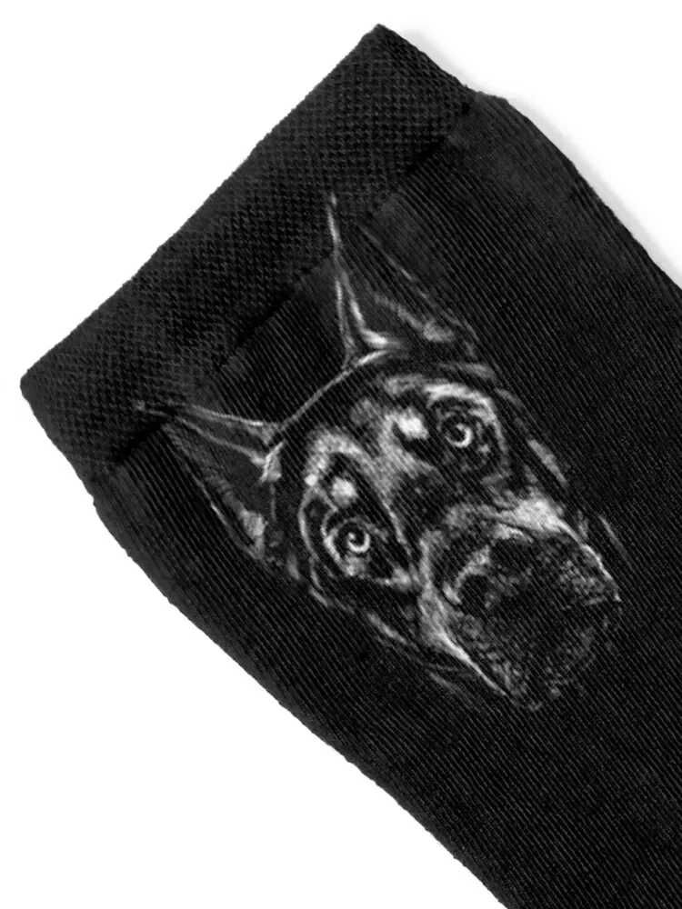 doberman head, doberman dog Socks bright garter Christmas Wholesale Men's Socks Luxury Women's