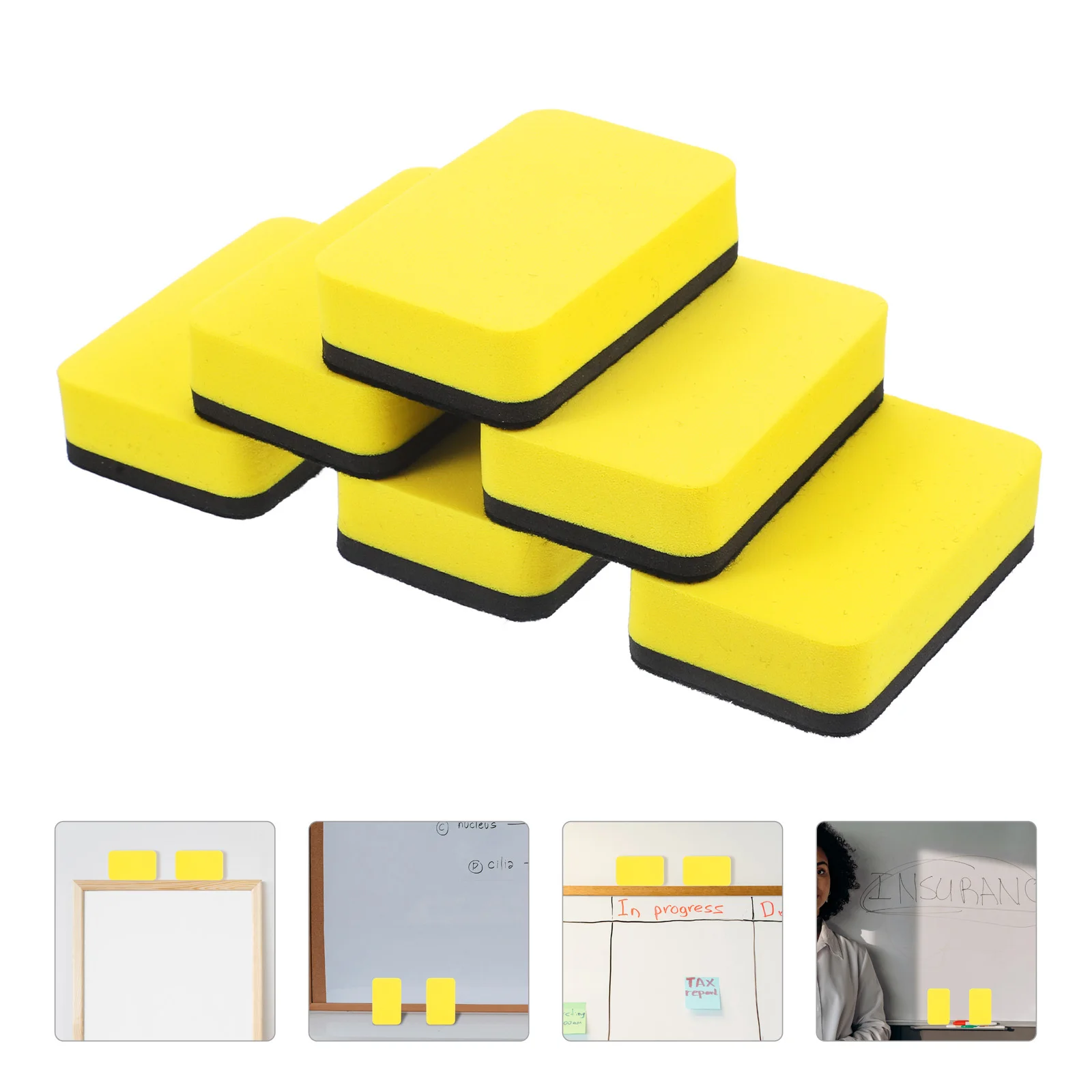 

36pcs Whiteboard Eraser Portable Lightweight Dry Erase Eraser Wipe Chalkboard Office Accessories Reusable Eva Handle High