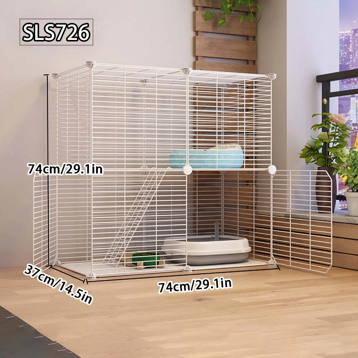 

Cat Cage for Home Use, Indoor Free Space Cat House, Cat Shelter, Cat Nest, Pet Cage, Three-Story Small Cat Villa