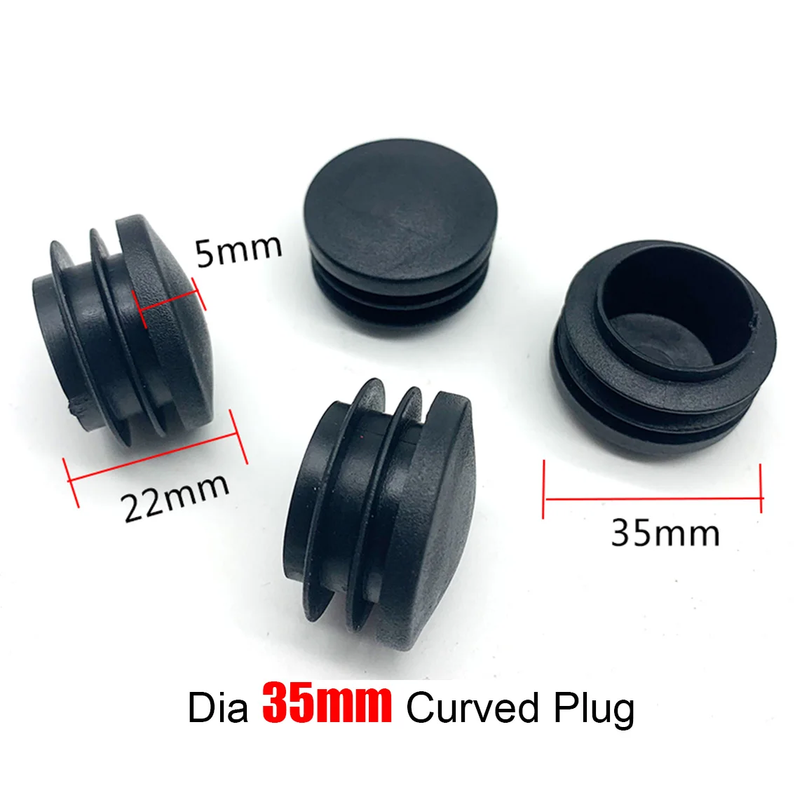 البلاستيك جولة رئيس منحني سطح الأنابيب التوصيل الجدول وكرسي و الرف وسادة للقدم حامي الأثاث ل 14/16/25/28/32/35 مللي متر ثقب الأنابيب #6