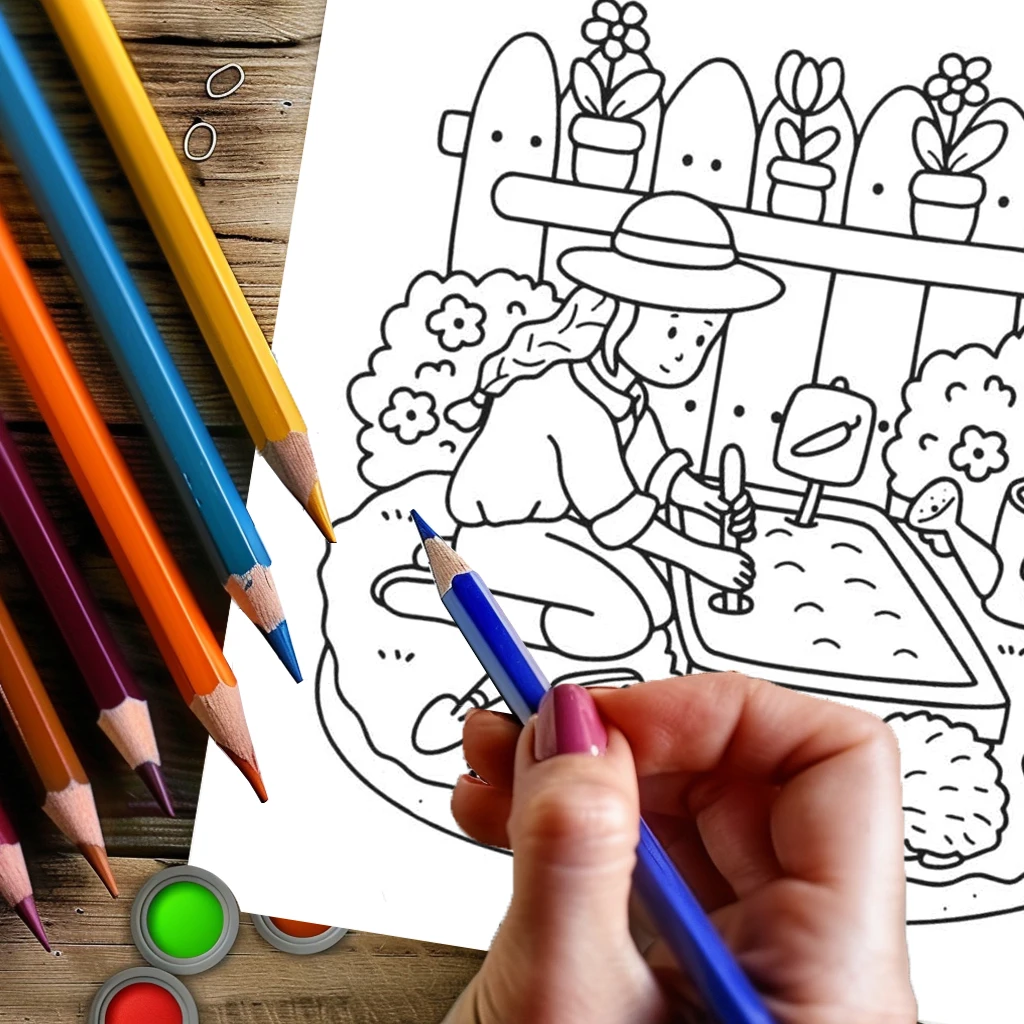 Libro para colorear Girl Life de 28 páginas para adultos |   Libro para colorear, útiles de dibujo para Navidad, Acción de Gracias