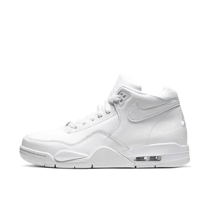 NIKE New Listing Flight Legacy Fashion Mid Top Basketball Shoes Comfortable Shock Absorption Antiskid Sneakers White