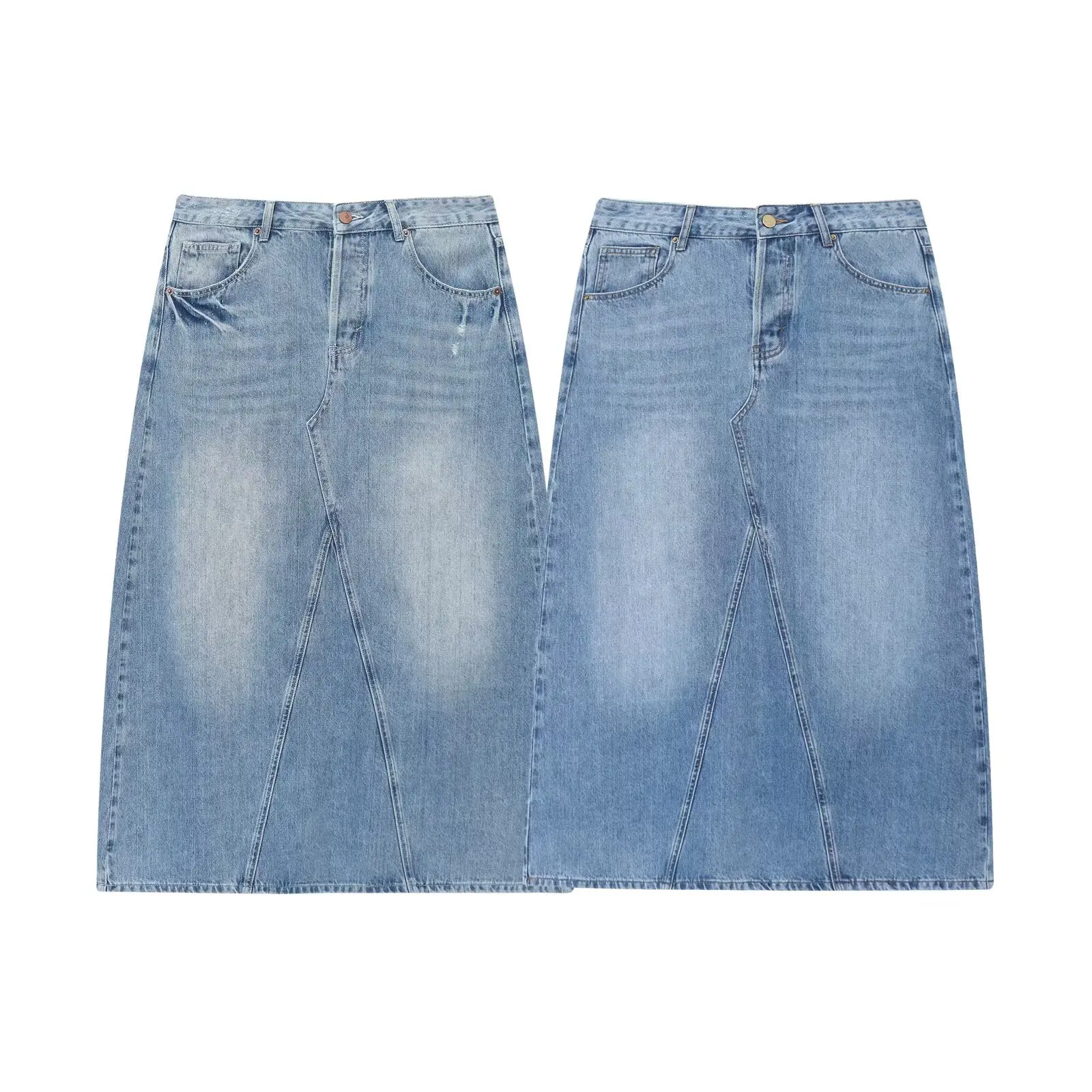 

Cross border New Product 2025 Summer New Product Women's Fashion A-line Versatile Cowboy Skirt Half body Skirt
