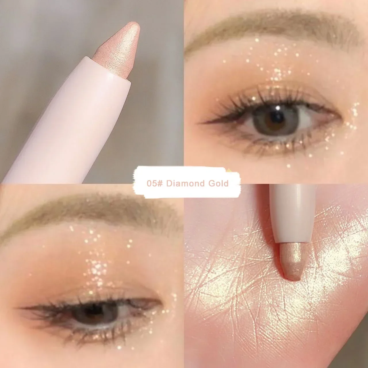 Lidschatten liegend Seidenraupe Text marker Stift koreanische Augen Make-up matte weiße Perle Hochglanz aufhellen Glitter Lidschatten Stick